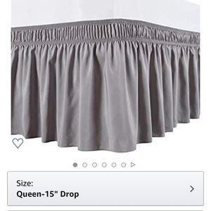 Queen gray bed skirt